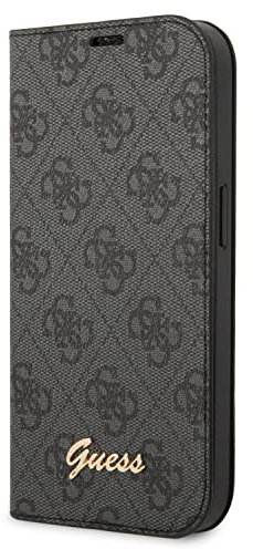 Guess GUBKP14MHG4SHK Hülle für iPhone 14 Plus 6,7 schwarz/Black Book 4G Vintage Gold Logo