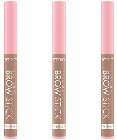 Catrice Stay Natural Brow Stick, Augenbrauenstift, Nr. 020, Braun, langanhaltend, abdeckend, weichzeichnend, natürlich, vegan, wasserfest, ohne Mikroplastikpartikel, ohne Parfüm, 3er Pack (3x1g)