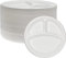 Best House Strong Bagasse Plates Biodegradable & Compostable Dinner Party Plates 10 Inch 3 compartments - Sugarcane Plates Made of Sugarcane Perfect for Everyday USE Party Picnic BBQ (Pack of 200)