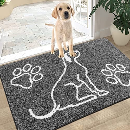 Pauwer Fußmatte Waschbar, 80 x 120 cm Groß Pflegeleichte Eingangsmatte Innen Außen Schmutzfangmatte rutschfest Strapazierfähige Türmatte Schmutzfänger für Haustür Eingang Flur Garten