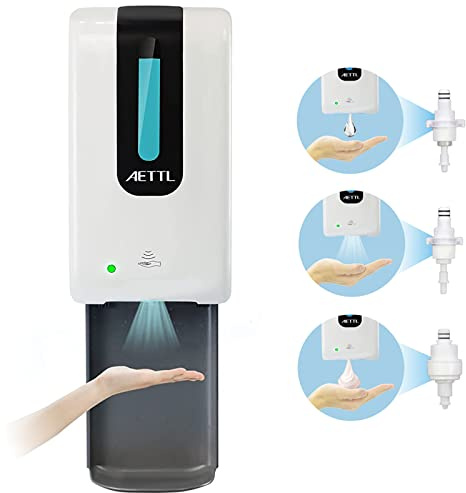 AETTL Soap Dispenser,Touchless Automatic Foaming Hand Sanitizer Dispenser Wall Mount, 40oz Motion Sensor Foam Liquid Refill Bottle Sanitizer Dispensing for Bathroom Kitchen Home