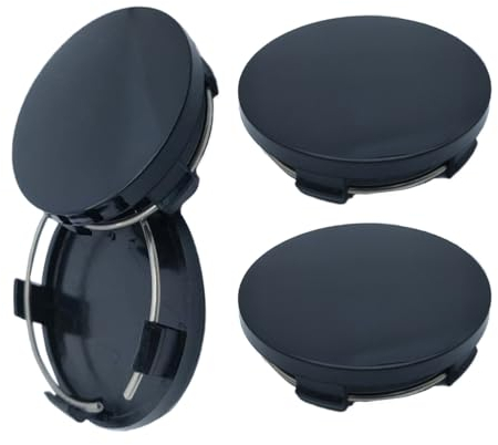 Neodtx Radnabenkappen 4 Stück Universal Nabendeckel OD 60mm ID 56mm Hochwertiges ABS,Radnabenabdeckung Radnabendeckel Polierte Oberfläche, Für Radnaben Auto Zubehör(Schwarz)