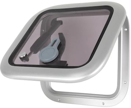 OUTPRIZE Rectangle Boat Portlight, 8.27L x 8.27H Durable Low Profile Boat Porthole Hatch Window with Anti-Rust Aluminum Frame and Enhanced Shock Resistance Acrylic Glass