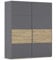 Rauch Möbel Oxford, Schiebetürenschrank, 2-türig, Zubehör Premium, 4 Einlegeböden, 1 Schubkasteneinsatz, Türdämpfer, Farbe Grau metallic/Eiche Artisan, Holz, Schwarz, 175x210x59cm
