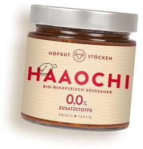 HAAOCHI - Bio-Rindfleisch süßsauer Hofgut Stöcken | Bio-Fertiggericht im Glas | ohne Zusatzstoffe (330ml)