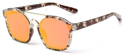 VFDHN Occhiali da sole a specchio rosa da donna (rossi)