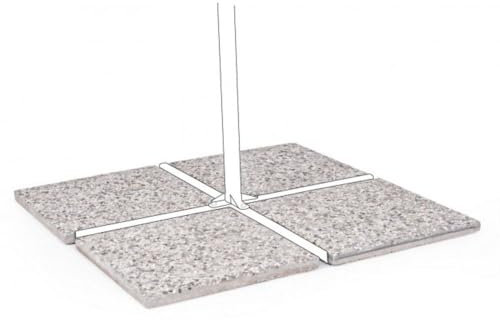 KONTE.DESIGN Lot de 4 marbres pour parasol en ciment et giaino 50 x 50 cm