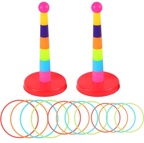 Lekabee Juego Lanzar Anillas para Niños con 24 Anillas,Juegos Carnaval para Niños Fiesta Cumpleaños Juegos de Jardín al Aire Libre Suministros