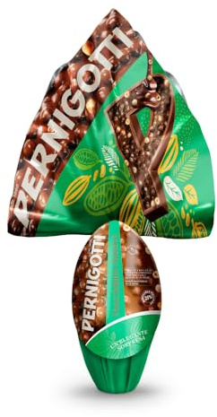 Pernigotti Uovo di Pasqua 2026 Nocciolato Classico, 350 g | Cioccolato al Latte con Nocciole Italiane Intere e in Granella, Senza Glutine, con Sorpresa UNOARGENTO Made in Italy