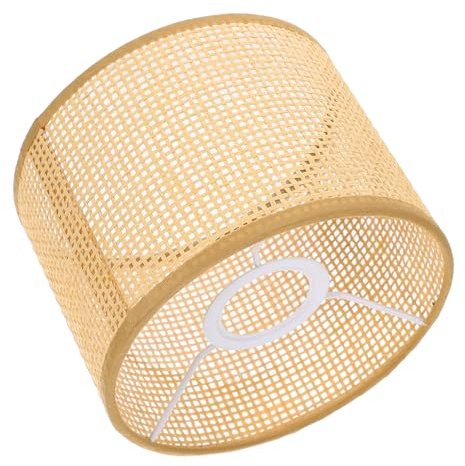 Genérico Pantalla de Lámpara de Ratán 16X12 CM Tejida a Mano, Cubierta Cuadrada para Lámparas Colgantes Sobremesa, Accesorio Decorativo para Interiores