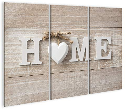 islandburner Bild auf Leinwand Home Sweet Home Hölzerne Text Vintage Board Flur Eingangsbereich Bilder Wandbilder Poster