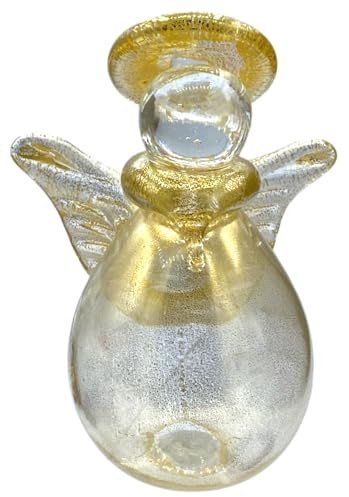 Skulptur Engel Murrine Blatt Gold Kollektion Murano Glas Made in Italy