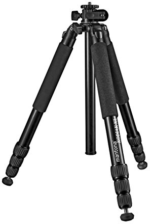 Mantona Kodiak XL Aluminium Fotostativ, Dreibeinstativ belastbar bis 18 kg, höhenverstellbares Kamerastativ bis 180 cm, Tripod mit 180° Mittelsäule, stabiles Stativ mit vielseitigem Zubehör