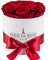 PARIS EN ROSE Rosenbox | mit 9 bordeaux-roten Infinity Rosen Größe XL | konservierte ewige Rose | weiße Box mit Schleife | 3 Jahre haltbar | Grußkarte