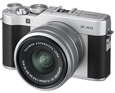 Fujifilm X-A5 Mirrorless Digital Camera, Silver with Fujinon XC15-45mm Optical Image Stabilisation Power Zoom Lens Kit