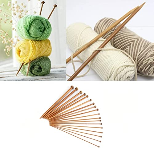 18 Größen Bambus Stricknadeln Set,einspitzig, karbonisierte Stricknadel, Stricknadeln, Stricken, Häkeln, Zubehör für Anfänger, handgefertigt Karbonisierte Einpunkt-Stricknadel (2 mm bis 10 mm)