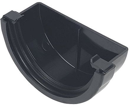FloPlast Mini Gutter 76mm Black External Stopend