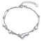 Epoch World Elegant Perlen und Sterne Double Layered Armkettchen mit 925 Sterling Silber Armband Armkette Schmuck Verstellbar Armbänder für damen