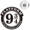 Naisicatar 1pc Sticker Mural décoratif en Vinyle pour Porte de Chambre Motif Harry Potter Inscription Platform 9 3/4 x 8.9