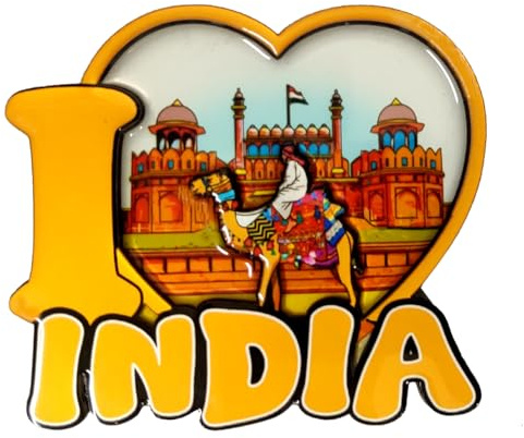 Purpledip Kühlschrankmagnet aus Holz, indisches Erbe (Taj Mahal, Gateway of India & Qutub Minar) (11667)