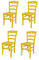 t m c s Tommychairs - 4er Set Stühle Cuore für Küche und Esszimmer, Robuste Struktur aus Buchenholz, in Anilinfarbe Gelb lackiert und Sitzfläche aus Holz