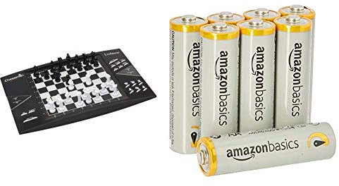 Lexibook CG1300 - Elektronisches Schachspiel mit sensitivem Spielbrett & Amazon Basics Performance Batterien Alkali, AA, 8 Stück (Design kann von Darstellung abweichen)