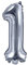 PartyDeco Folienballon Nummer 1 Silber-1. Geburtstag Hochzeit Jahrestag Folienballon Nummer 1- Silber Größe ca. 35 cm Geburtstag Hochzeit Verlobung Silvesterparty Folienballon Hel Deko Geburtstag