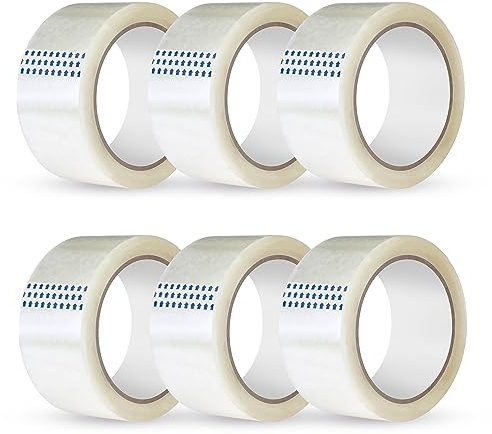 Sabco - 6 Rolls Clear Tape - Low Noise 48mm X 66m Clear Packing Tape - Low Noise Packaging Tape - Packing Tape For Packing Boxes - Heavy Duty Tape - Heavy Duty Packing Tape Rolls - Parcel Tape