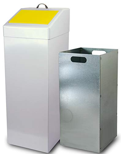 Szagato Abfallbehälter 87 ltr + Innenbehälter 90x34x38cm gelb | Made in Germany Abfalleimer Abfallsammler Mülleimer großes Volumen Wertstoffsammler groß