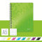Leitz WOW Collegeblock A5 kariert, 160 Seiten, 80 Blatt FSC-zertifiziertes Papier 80 g/m², Doppelspiralbindung, PP-Einband, Notizbuch mit Sichthülle und Lineal, Für Büro oder Schule, Grün, 46410054