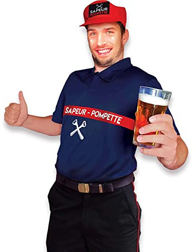 Déguisement Sapeur Pompier - Sapeur Pompette - Bleu - Taille Unique