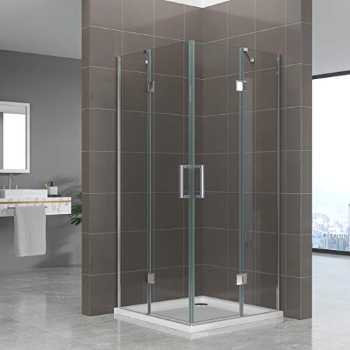 Moments of Glass Duschkabine CELINE mit Eckeinstieg 90x90 cm Höhe: 190cm, Eckduschkabine aus durchsichtigem 6mm NANO ESG Sicherheitsglas - DK72
