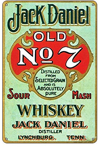 Boggevi Kells Jack Daniel Old No.7 Whiskey Retro Shabby Chic Vintage Stil Bild Metall Wandschild Schild – Blechschilder Metall Poster Geschenk 200 mm x 300 mm TPH0110