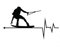 Bhysfenhgttvv 5 stücke Autoaufkleber 14,5 cm * 8,6 cm Wakeboard Heartbeat Vinyl Autoaufkleber Schwarz