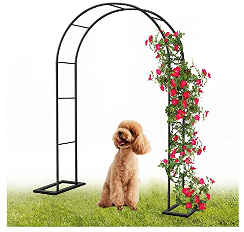 Vetris Rosenbogen Torbogen Metall Gartenbogen Rankbogen Wetterfest Rankhilfen Für Kletterpflanzen, Rosengestell Rankgitter für Pergola Rasen Klettern von Weinreben Breite:120cm/140cm/180cm/200cm