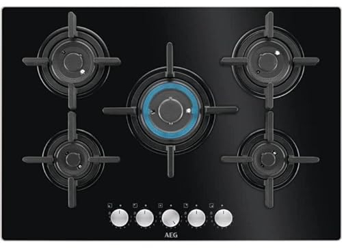 AEG HKB75029NB PIANO COTTURA 5 BRUCIATORI A GAS FLUSH BURNER 75 CM VETRO NERO