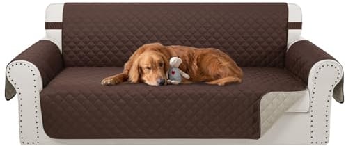 Luxshare Home Reversible Sofa Cover for 3 Cushion, Chocolate/Beige