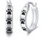 Pet Paw Ohrringe 925 Sterling Silber Hund Katze Pfotenabdruck Ohrringe Creolen Schmuck Geschenke für Frauen Kinder Mädchen Tochter