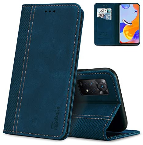 AKABEILA - Carcasa para Xiaomi Redmi Note 11 Pro 4G 5G/11E Pro/11 Pro Plus India Funda con Tapa y Tarjetero de Piel sintética con Cierre magnético Azul