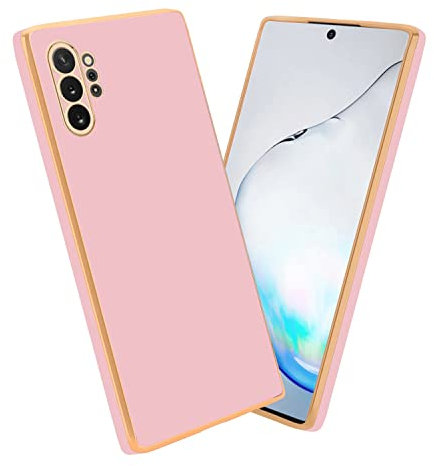 Cadorabo Hülle kompatibel mit Samsung Galaxy Note 10 Plus Schutzhülle TPU Silikon Case Liquid Design mit Kameraschutz Slim Kratzfest Gummi mit Rundumschutz Case Hülle für Galaxy Note 10 Plus in Rosa