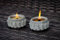 2er-Set Beton Outdoor Kerze Azteken Feuer mit Dauerdocht mit Kerzenresten, mit Wachsresten, Tischfeuer, Balkon,Gartenfackel von Gedankenwunder Manufaktur