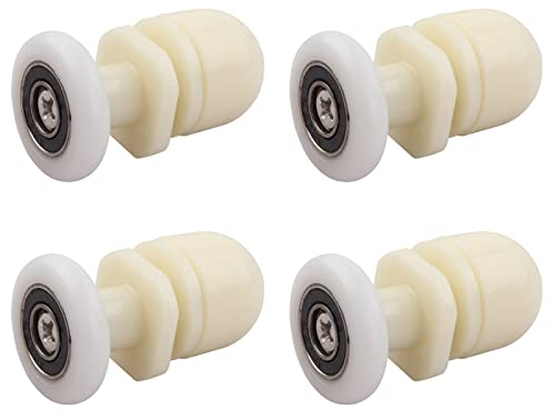 Qikuver Rotelle per la Porta Della Doccia, 4 Pezzi Bastone di Rame Rotelline per Rulli Box Doccia Ricambi, per Porte Scorrevoli Doccia Cuscinetti Rullo, Rullo per Porta in Vetro per Doccia (23MM)