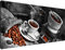 Estika Leinwand bilder - Türkischer Kaffee, Schwarz weiß - 115x55 cm, 1 teilige kunstdruck - Wandbilder wohnzimmer, schlafzimmer, Moderne wanddeko, Bild auf leinwand - Küche bilder - 1370A_1AE