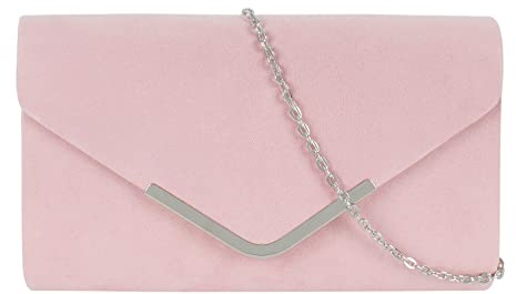Meliyya Damen Samt Clutch Bag Abendtasche Unterarmtasche Hochzeit Tasche Elegante Umschlag Crossbody Schultertasche kleine Umhängetasche (Rosa)