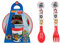 Patrol Comic Microwave Safe Cartoon Character Non Slip Bicolor Premium Dinner Tableware Set for Children Plate, Bowl, Cup & Cutlery Set BPA Free re-usable Plastic (Patrol Comic)