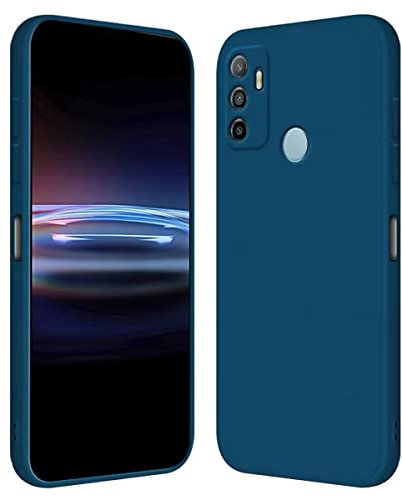 RankOne Custodia per OPPO A53 / OPPO A53s (6.5 Inches) Cover Morbida in Silicone TPU - Blu zaffiro