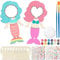 Shinybox Kits Bricolage Miroir Sirène en Bois, 12 Pièces Miroir Princesse en Bois avec Pigments, Bricolage Miroir en Bois, Miroirs Sirène en Bois pour Enfants, Peinture et Artisanat Fille