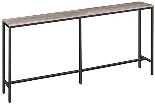 MAHANCRIS 180 cm Konsolentisch, Schmal Tisch, Langer Eingangstisch, Flurtisch, Beistelltisch, Kleiner Ausstellungstisch, Sofatisch für Flur, Wohnzimmer, Grau ACTHG18001Z