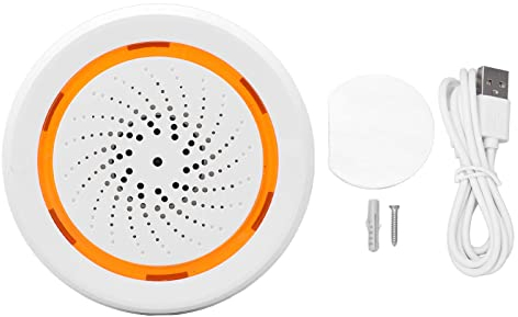 Wireless Motion Sensor Smart Home Security Alarm with 90dB Speaker Strobe Light App Control for SEAFRONT Orange Zigbee Type