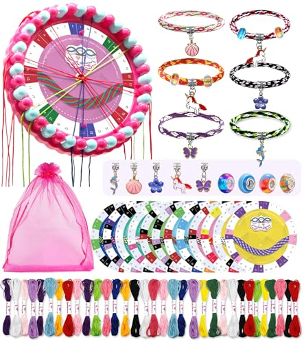 Ophy Kit per Braccialetti Ragazza, Crea Braccialetti Bambina con 48 Fasci di Fili 6 Carte, Kit Braccialetti fai da te Bambina per Ragazze Regali di Compleanno di Natale per Ragazze dai 7 ai 12 2